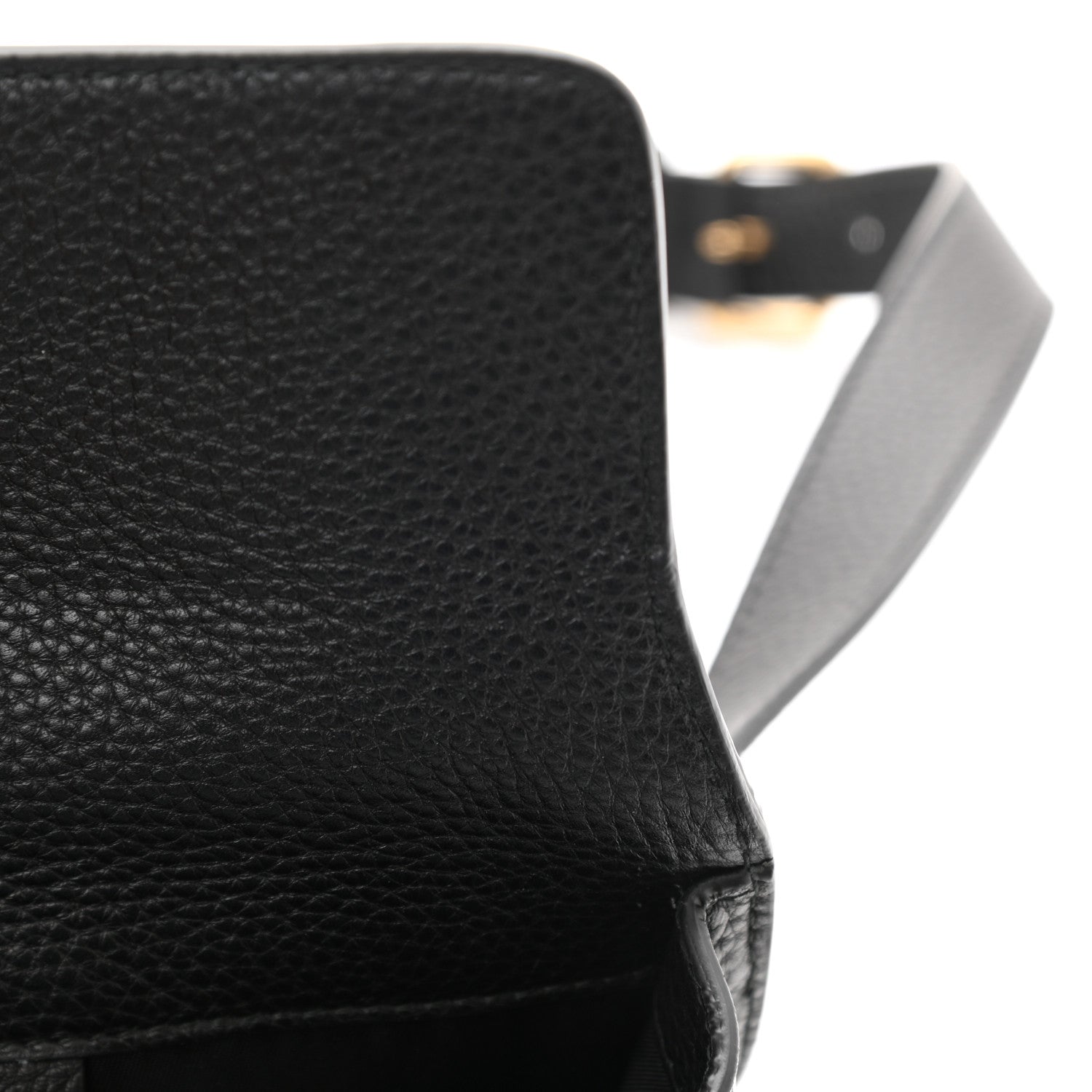 Gucci Pebbled Calfskin Soho Flap Belt Bag Black 8 of 11