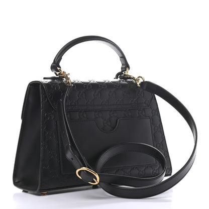 Gucci Guccissima Signature Small Padlock Top Handle Bag Black 3 of 9