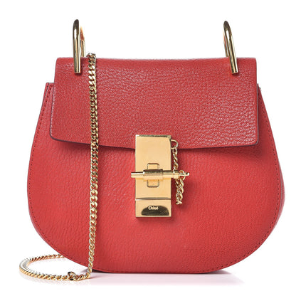 Chloe Grained Lambskin Mini Drew Shoulder Bag Plaid Red 1 of 6