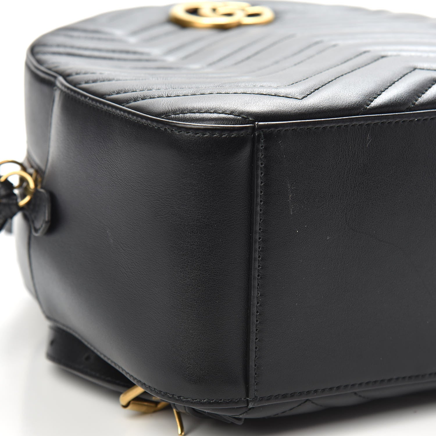 Gucci Calfskin Matelasse GG Marmont Dome Backpack Black 8 of 10