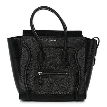 Celine Drummed Calfskin Micro Luggage Black 1 of 9