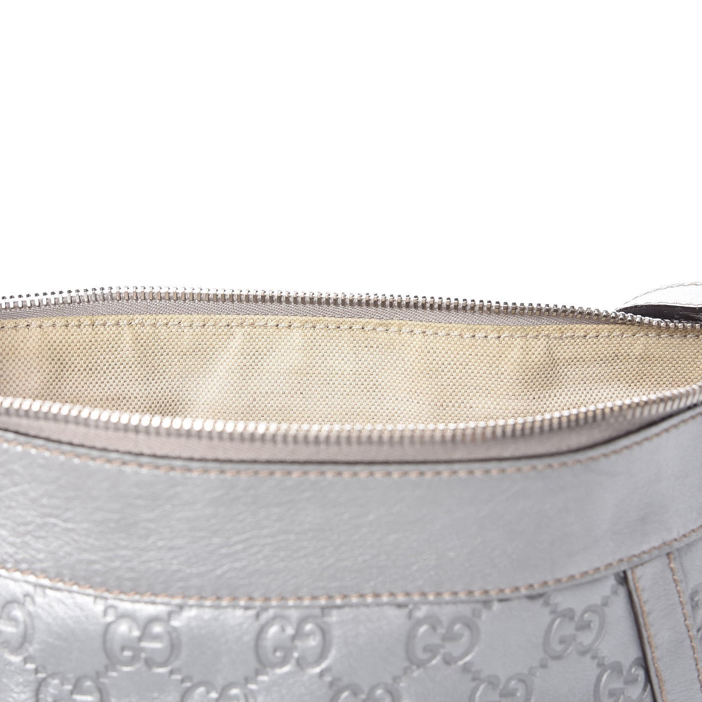 Guccissima Small D Ring Messenger Silver