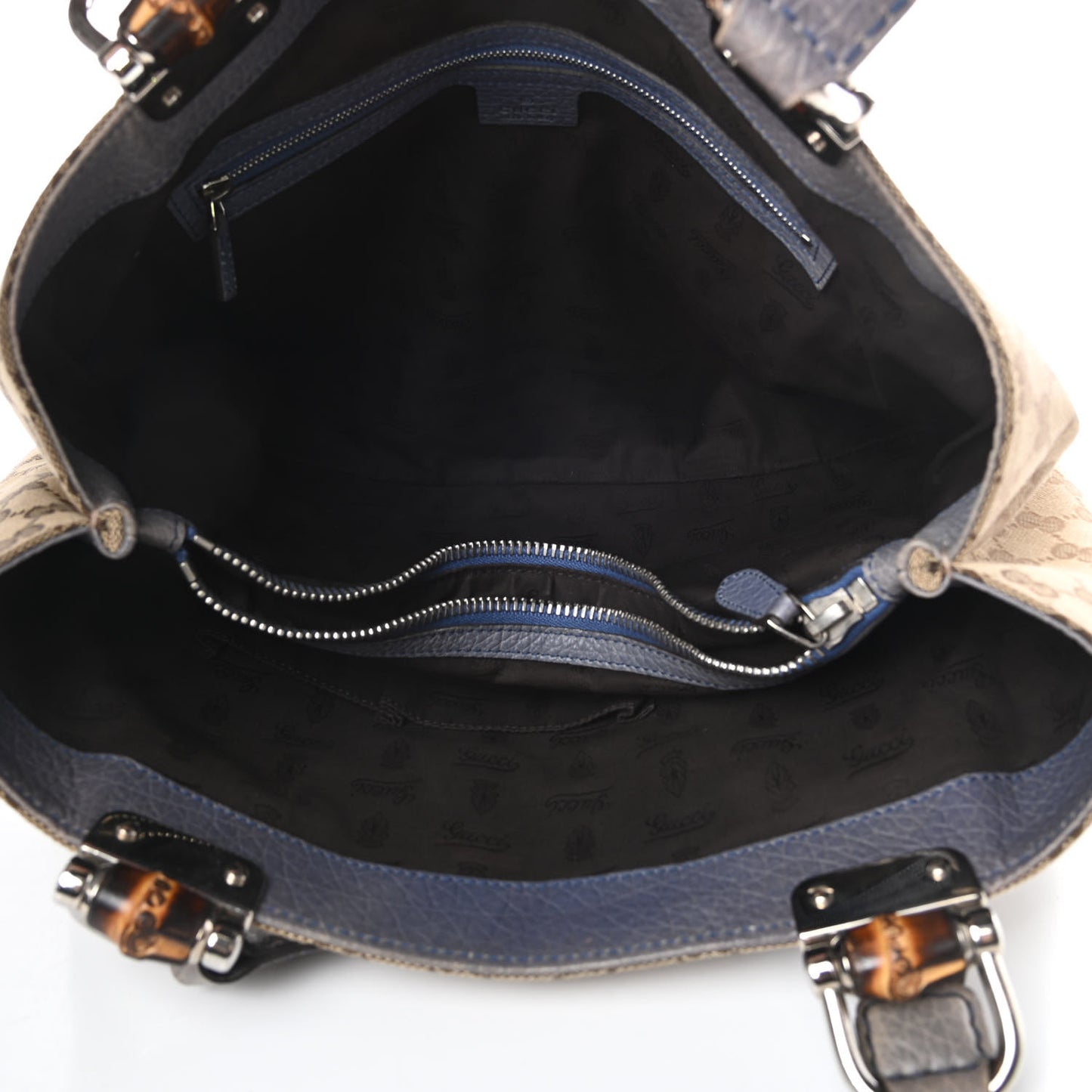 Monogram Medium Bamboo Bar Tote Blue