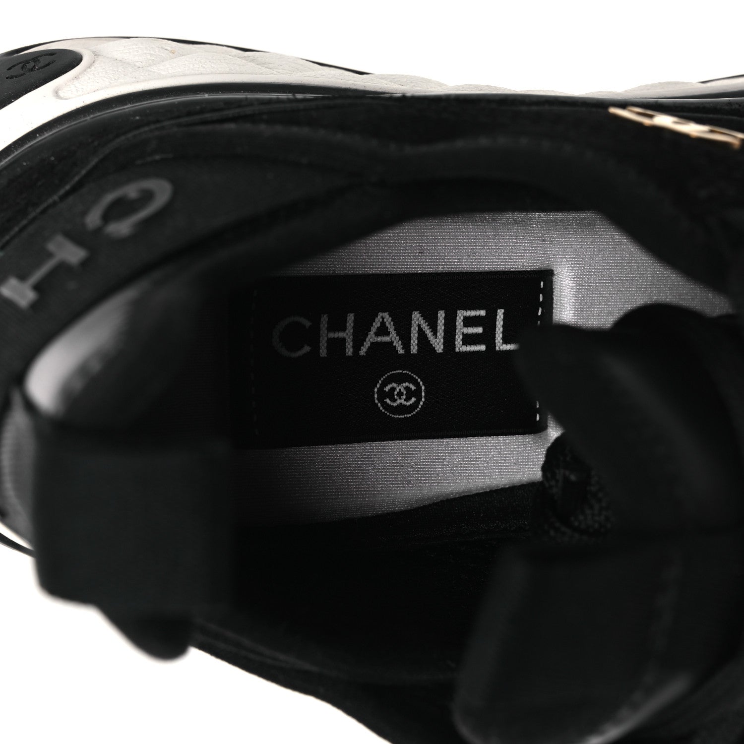 Chanel Suede Calfskin Nylon Grosgrain CC Sneakers 36 Black 8 of 10