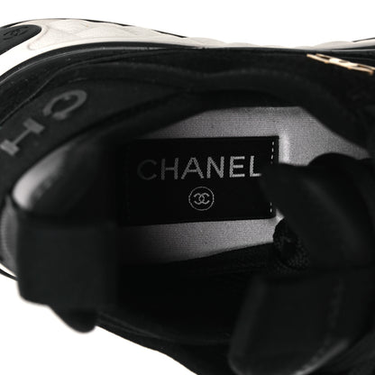 Chanel Suede Calfskin Nylon Grosgrain CC Sneakers 36 Black 8 of 10