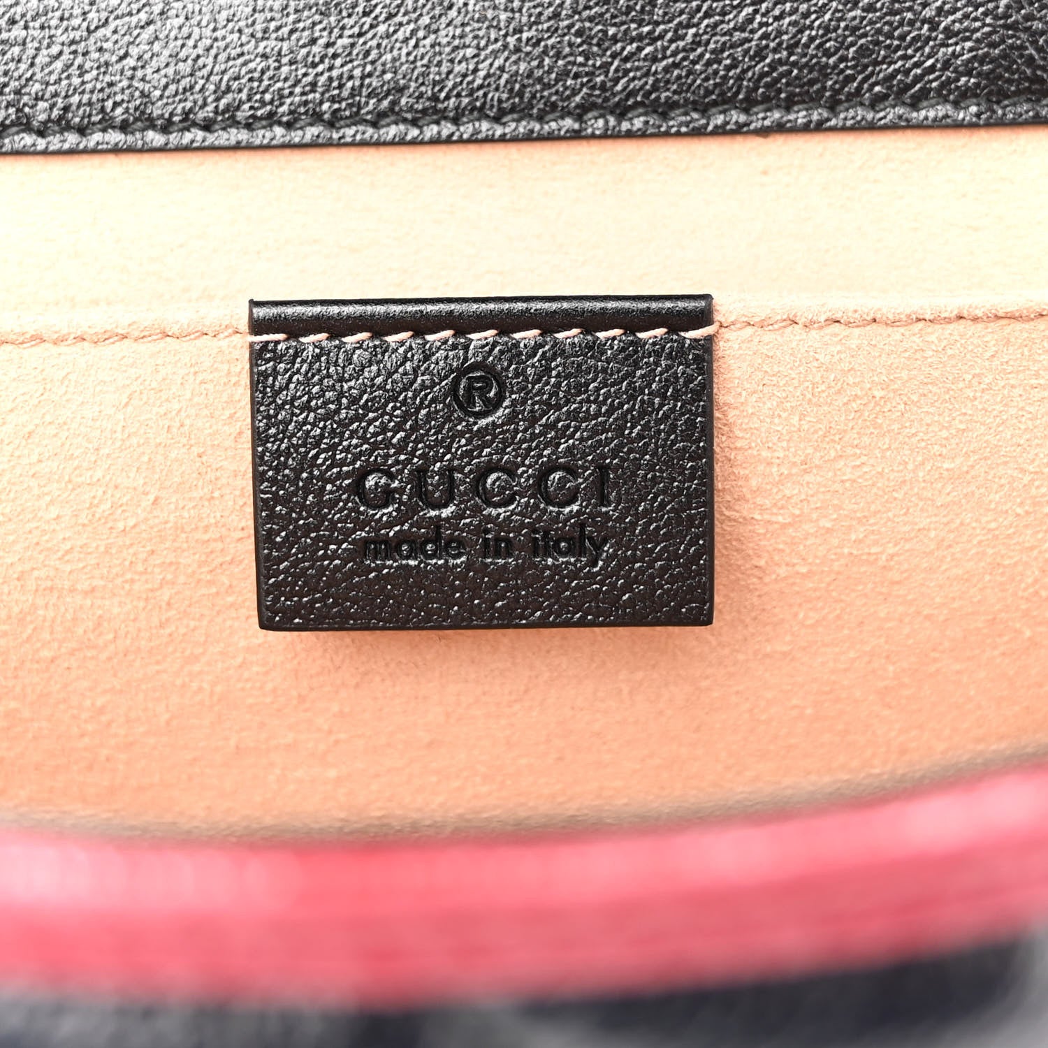 Gucci Vintage Effect Calfskin Matelasse Diagonal Striped Super Mini Torchon GG Marmont Shoulder Bag Black Beige 6 of 10