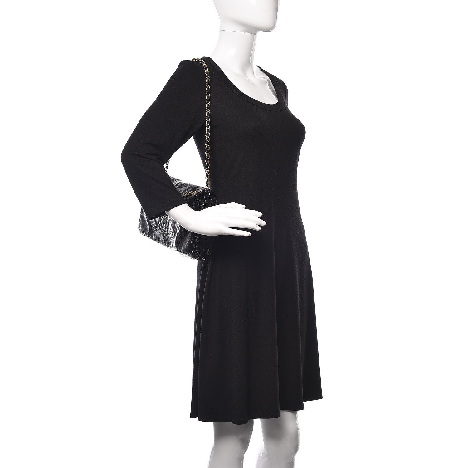 Chanel Vinyl Medium Rock and Chain Flap Black 2 of 11