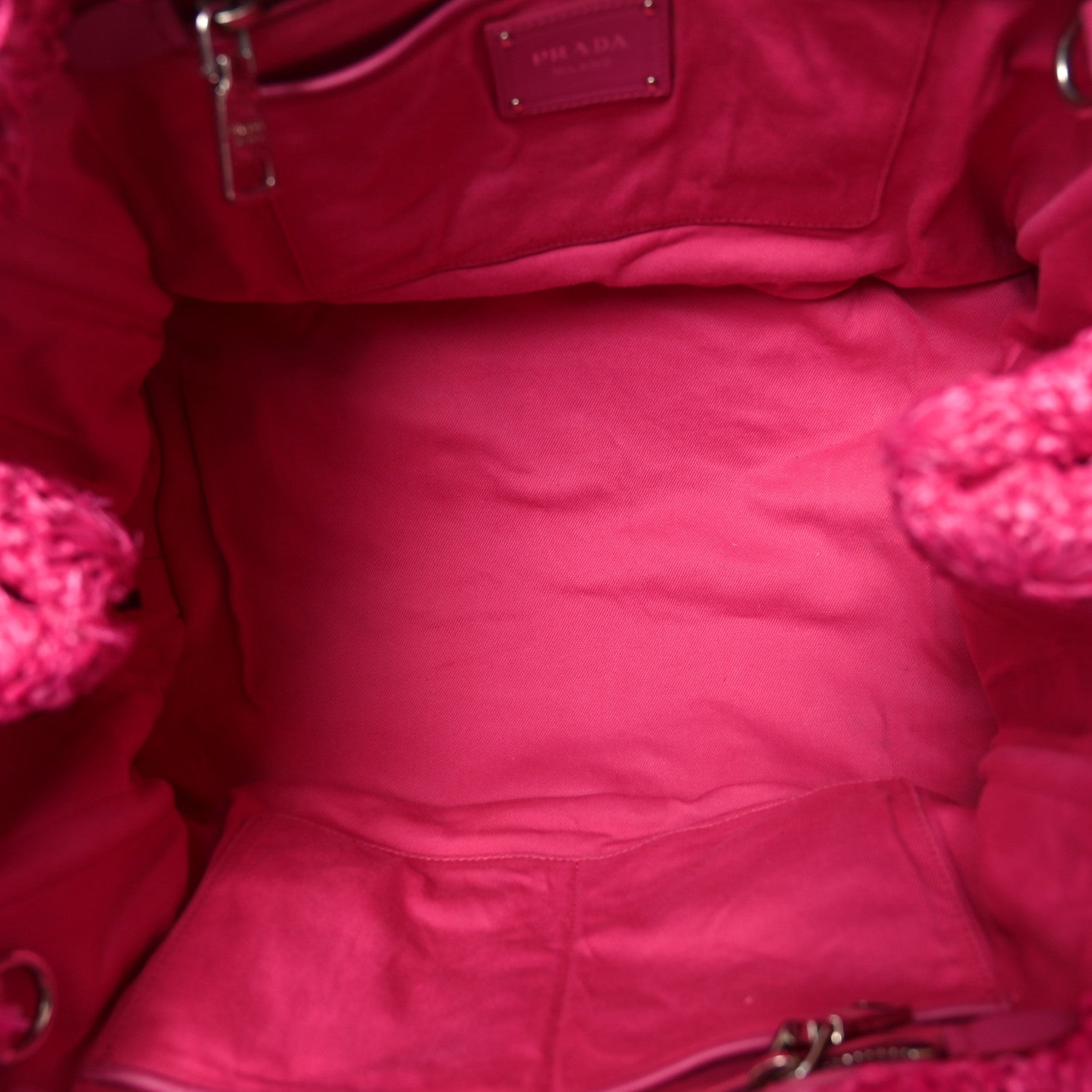 Prada Raffia Crochet Tote Fuchsia 5 of 10