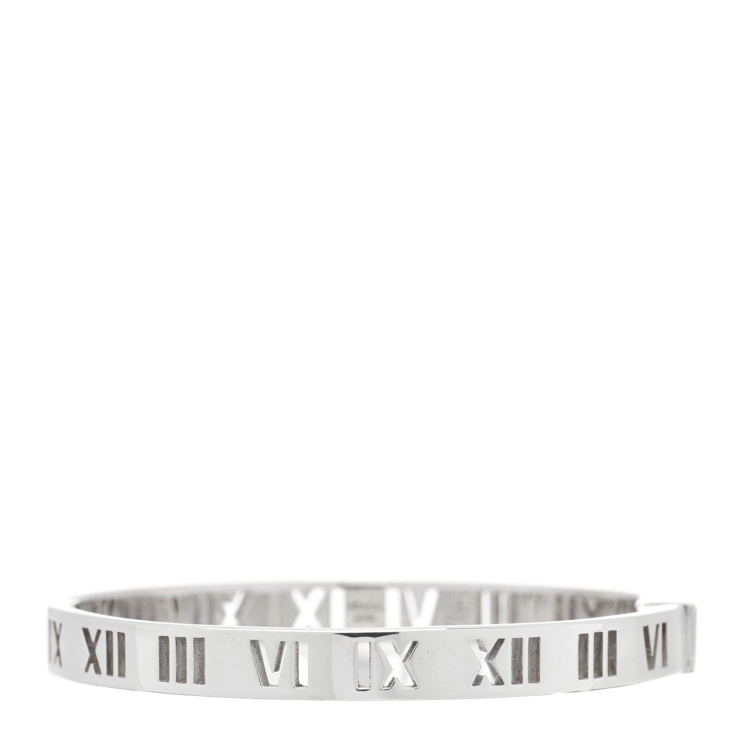 Tiffany Sterling Silver Atlas Pierced Hinged Bangle Bracelet 1 of 3