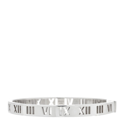 Tiffany Sterling Silver Atlas Pierced Hinged Bangle Bracelet 1 of 3