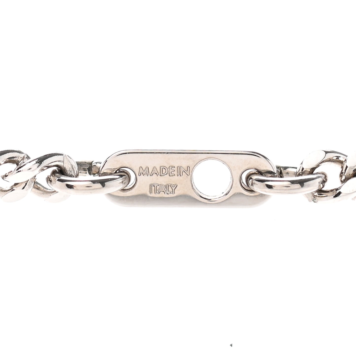 Monogram Lock Pendant Necklace Silver