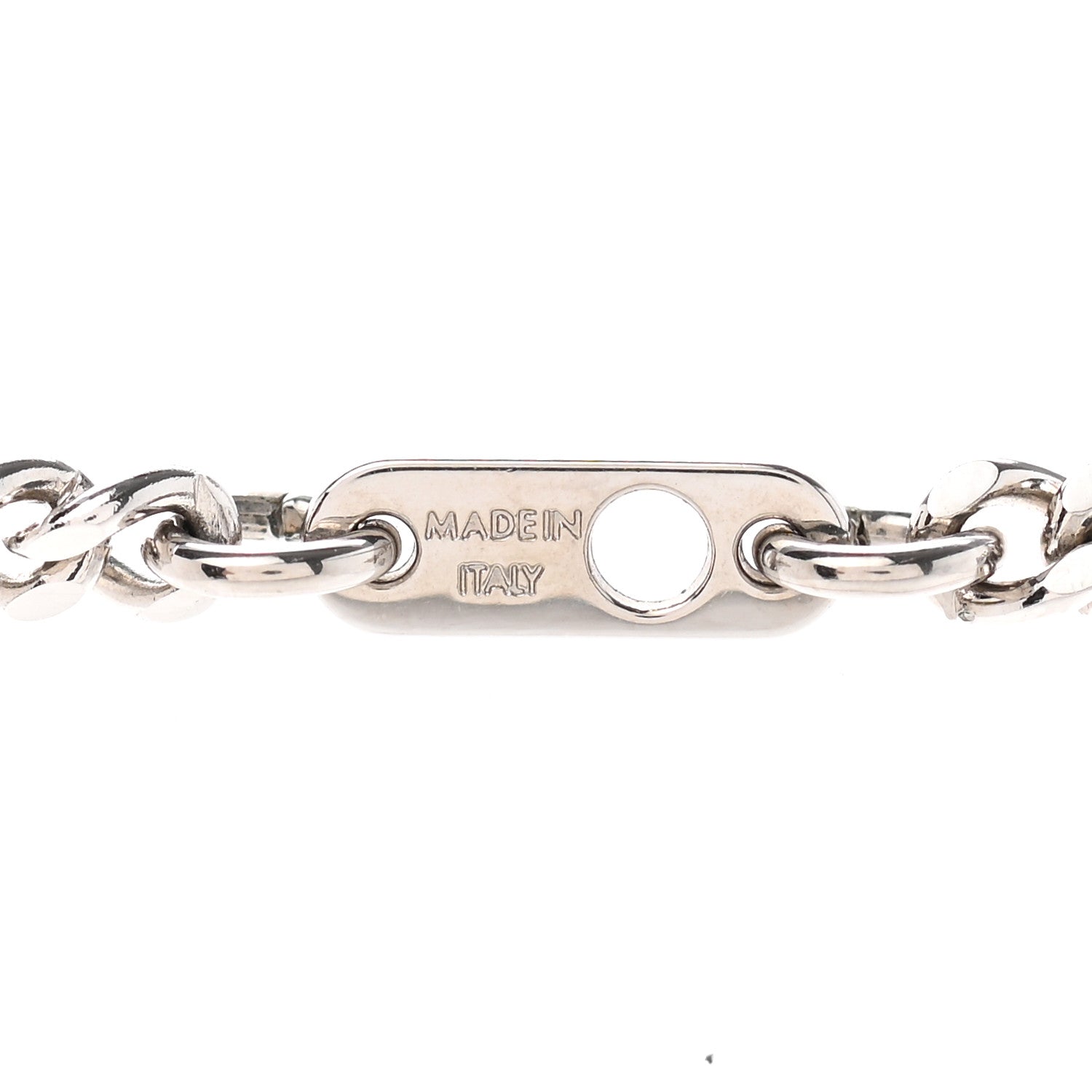 Louis Vuitton Monogram Lock Pendant Necklace Silver 5 of 6