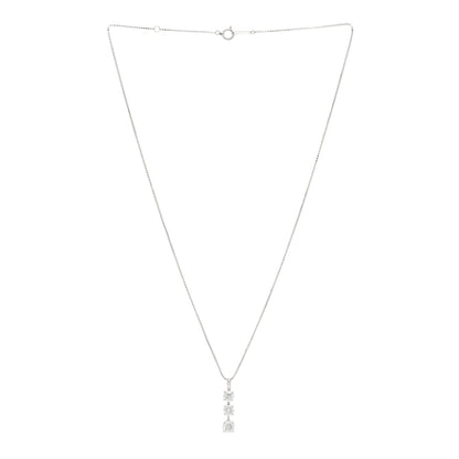Parker & West by FASHIONPHILE Platinum Diamond 1.03ctw Graduate Triple Drop Pendant Necklace 3 of 6