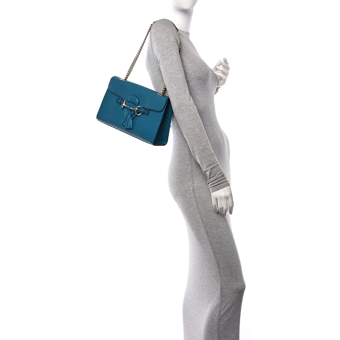 Soft Microguccissima Medium Emily Chain Shoulder Bag Deep Cobalt