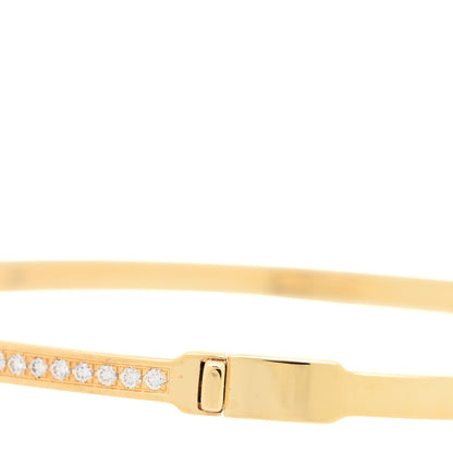 Tiffany 18K Yellow Gold Diamond T Hinged Wire Bangle Bracelet 4 of 4