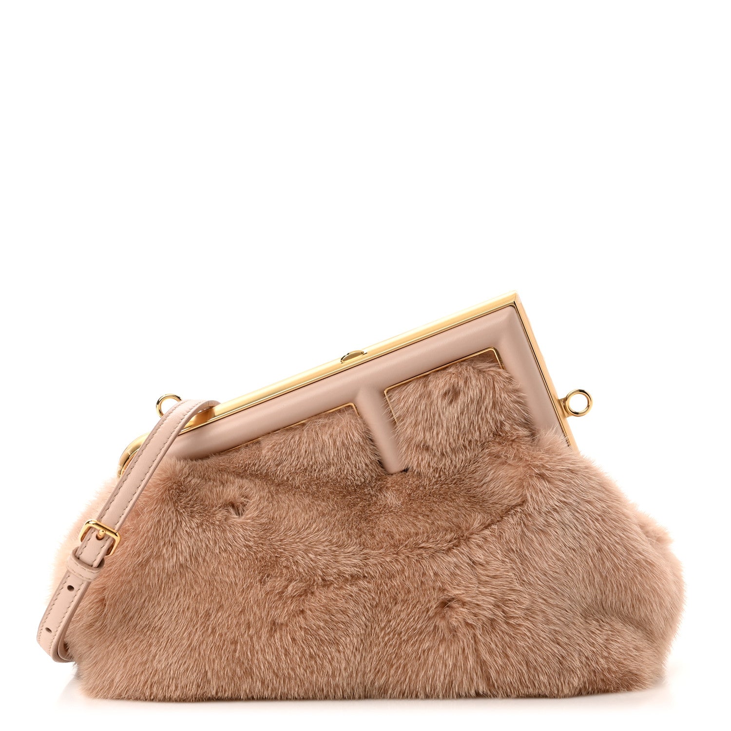 Fendi Mink Shiny Nappa Small Fendi First Rosa Plaster 1 of 11