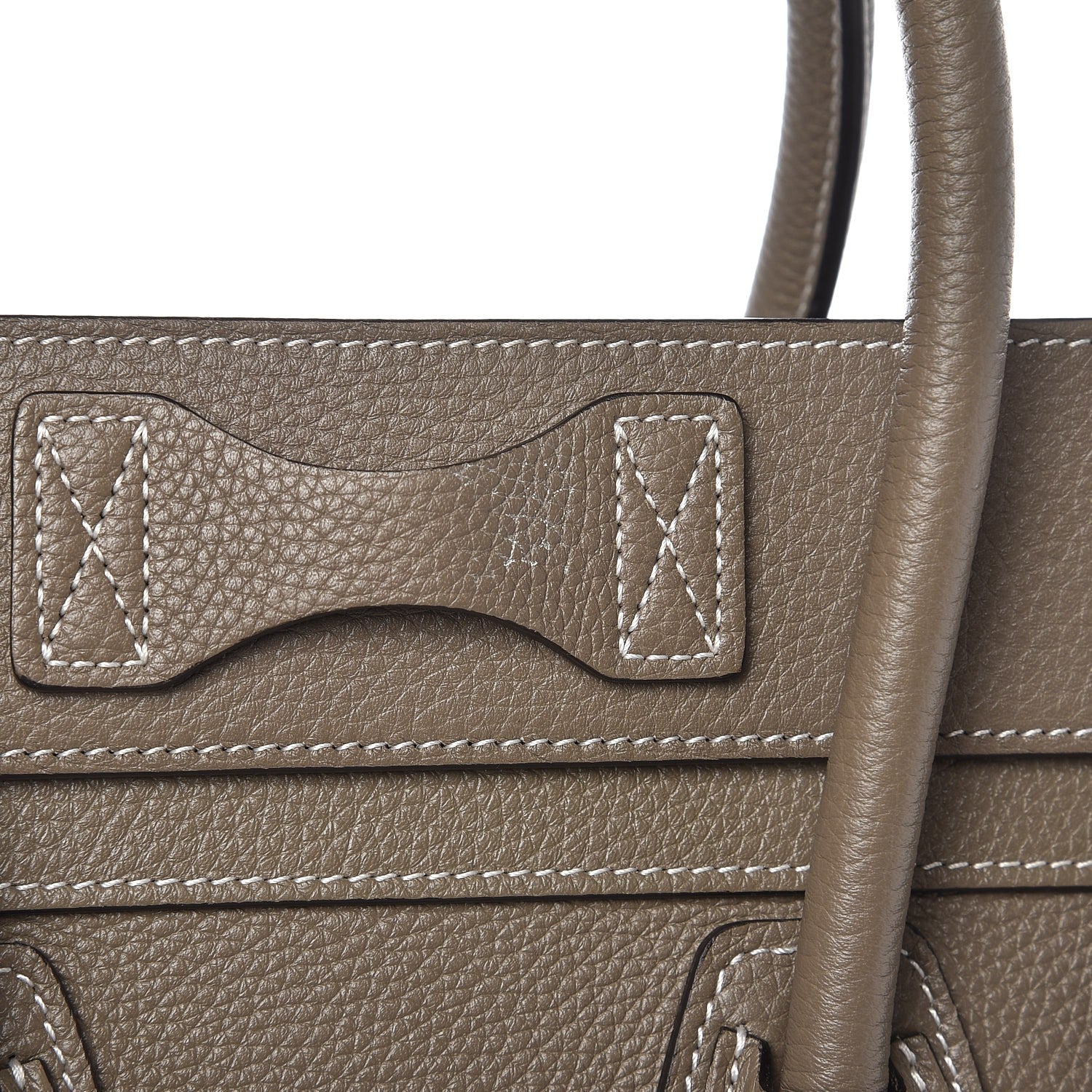 Celine Drummed Calfskin Micro Luggage Souris 13 of 25