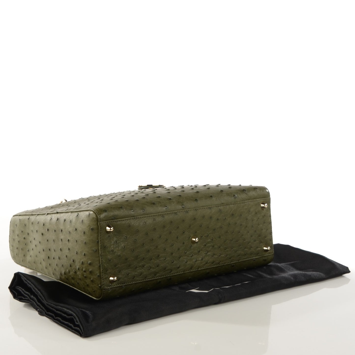 Ostrich Large Lady Dior Green