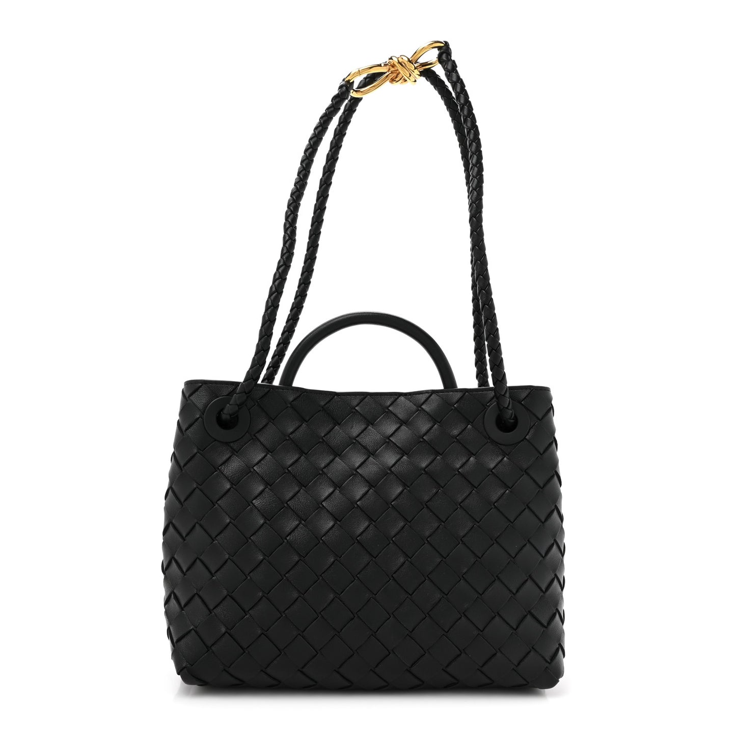 Nappa Intrecciato Small Andiamo Shoulder Bag Black