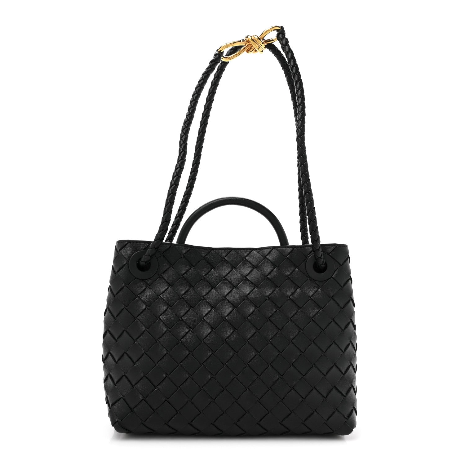 Bottega Veneta Nappa Intrecciato Small Andiamo Shoulder Bag Black 1 of 9