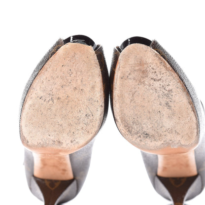 Louis Vuitton Patent Monogram Ritual Platform Pumps 37.5 11 of 15