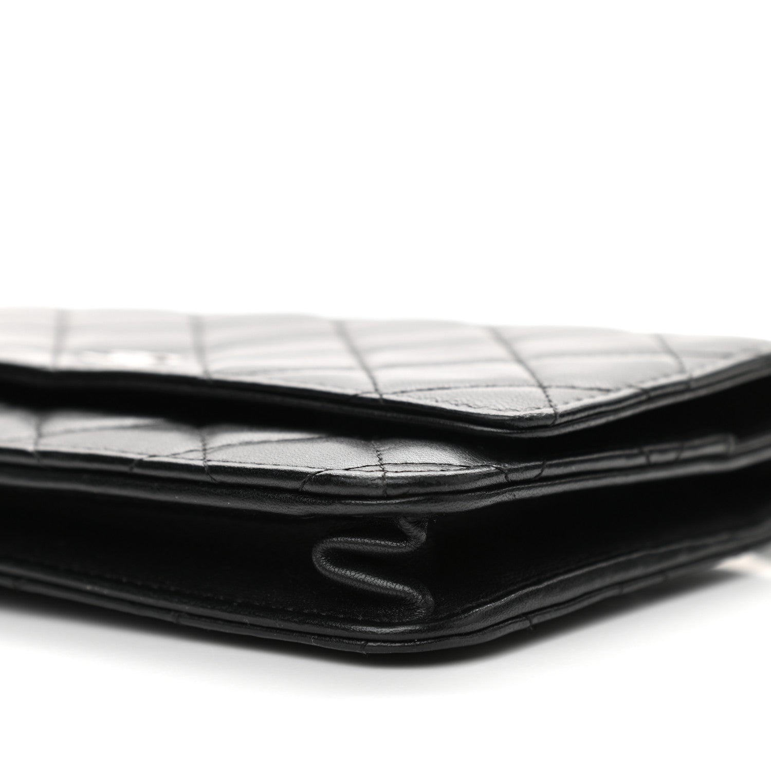 Chanel Lambskin Quilted Wallet On Chain WOC Black 10 of 14