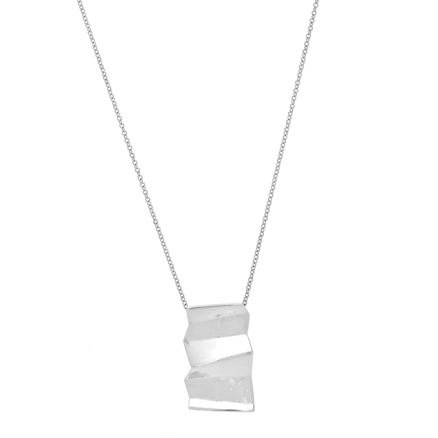 Sterling Silver Frank Gehry Fold Pendant Necklace