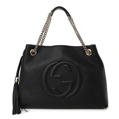 Gucci Pebbled Calfskin Medium Soho Chain Shoulder Bag Black 1 of 10
