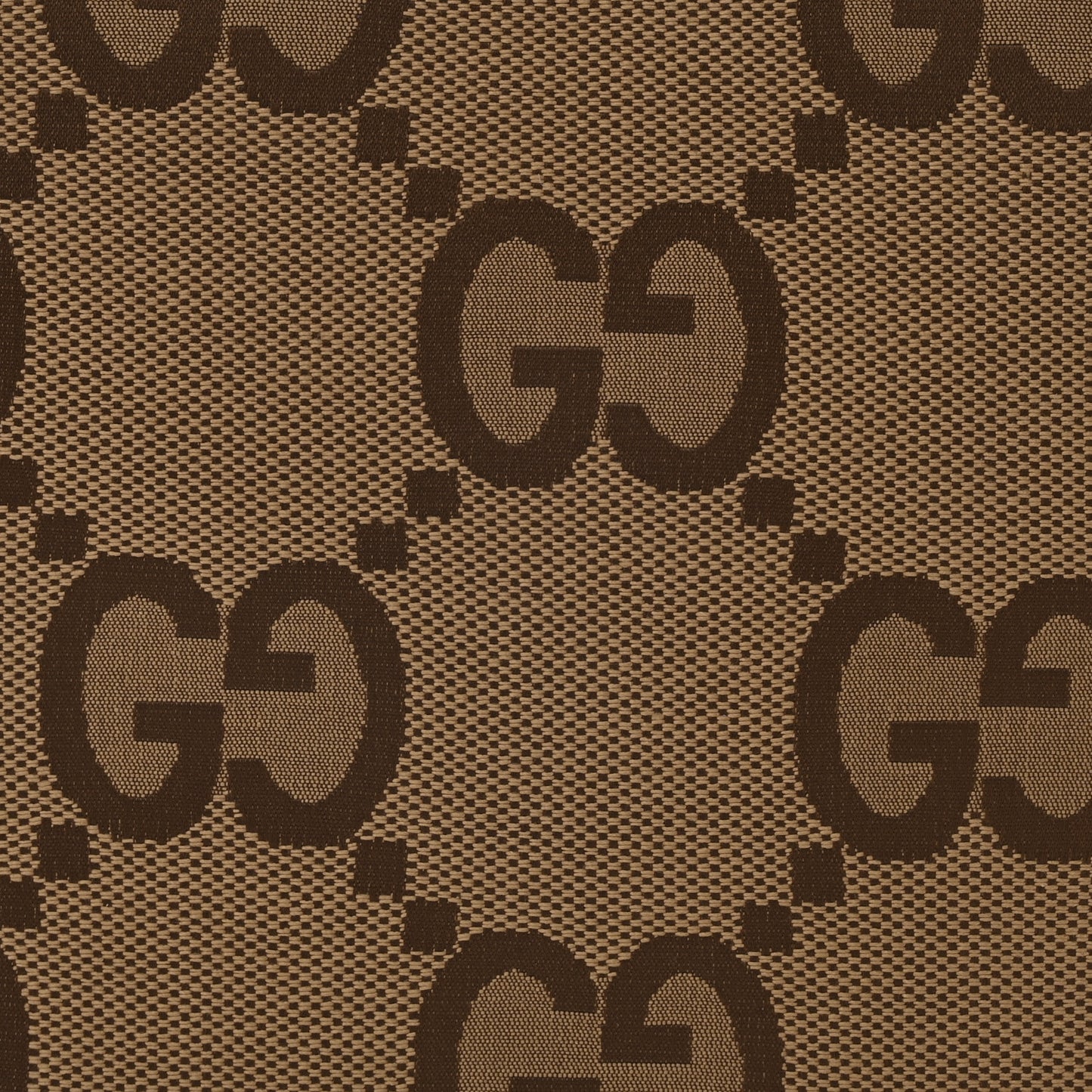 Monogram Jumbo GG Textured Dollar Calfskin Web Tote Bag Camel Ebony New Acero