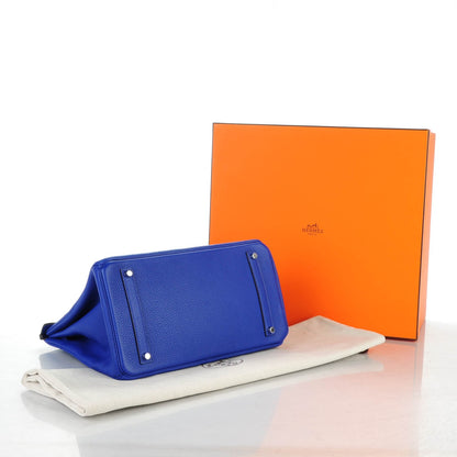 Hermes Taurillon Clemence Birkin 35 Bleu Electrique 6 of 27