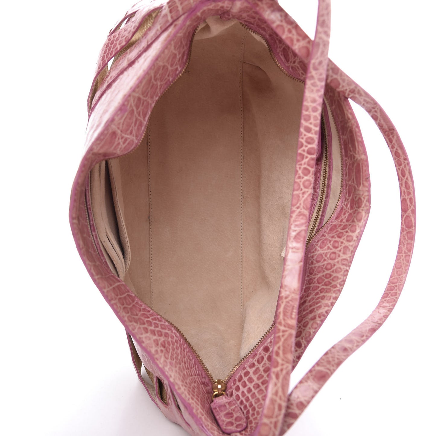 Crocodile Woven Shoulder Bag Pink