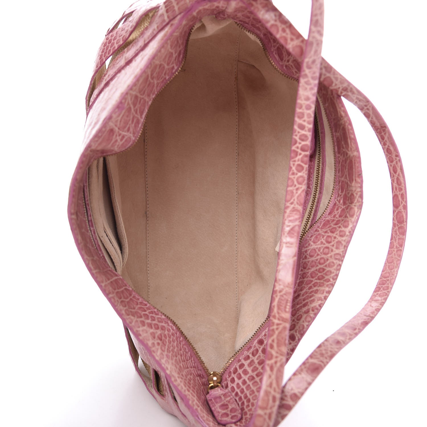 Nancy Gonzalez Crocodile Woven Shoulder Bag Pink 5 of 11