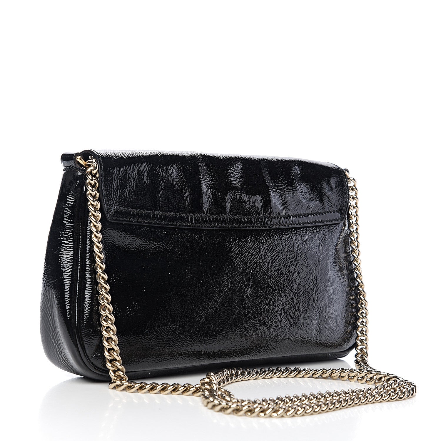 Gucci Patent Medium Soho Flap Crossbody Black 2 of 9