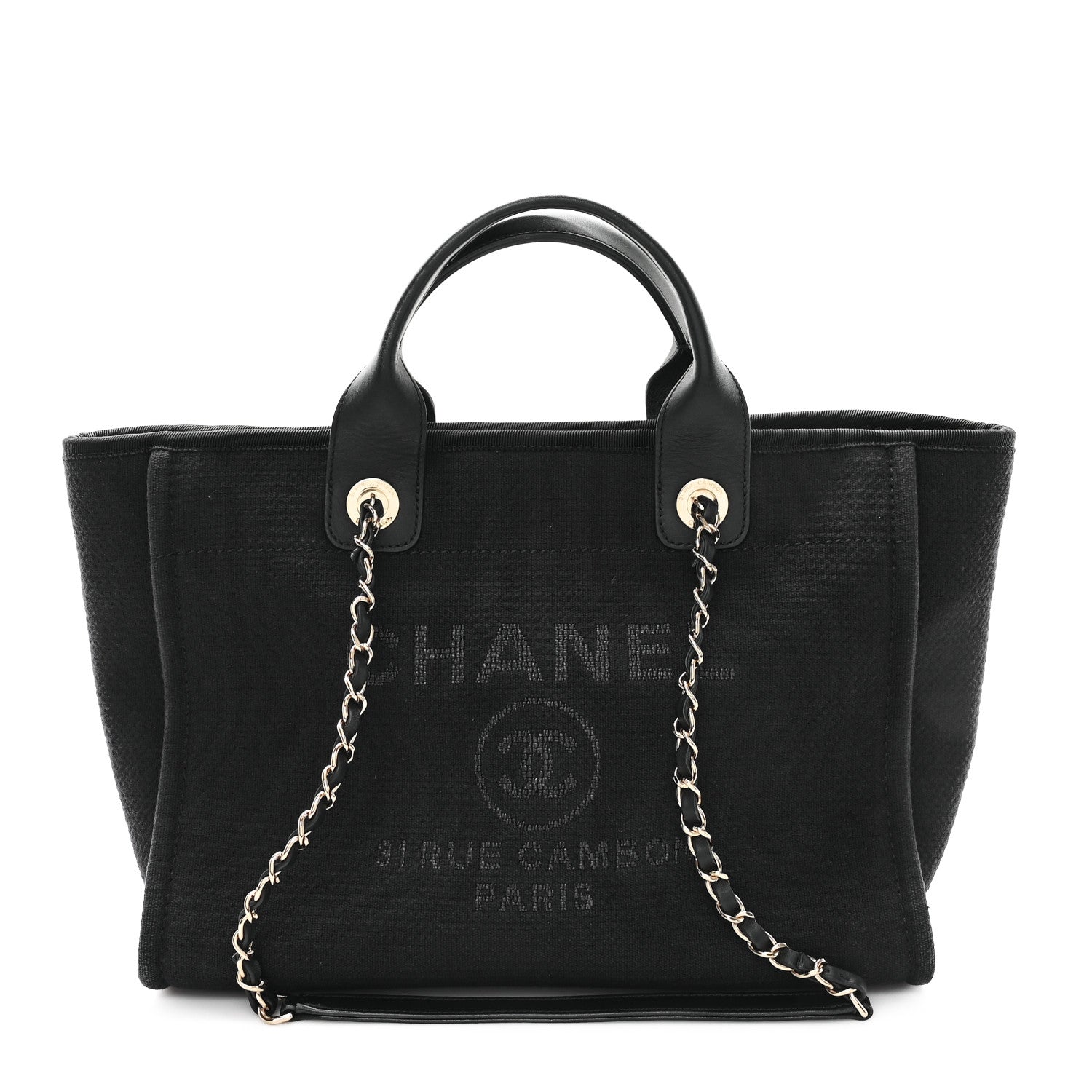 Chanel Mixed Fibers Small Deauville Tote Black 1 of 12