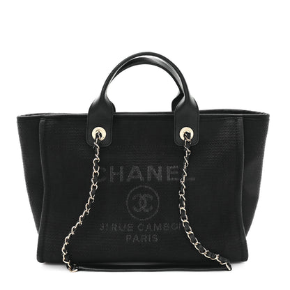 Chanel Mixed Fibers Small Deauville Tote Black 1 of 12