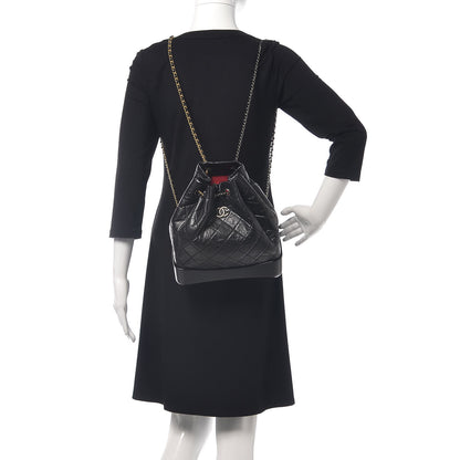 Chanel Aged Calfskin Quilted Gabrielle Backpack Black 2 of 12