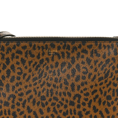 Celine Goatskin Leopard Printed Small Trio Crossbody Bag Brown Black 9 of 11