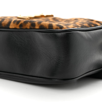 Saint Laurent Calfskin Leopard Print Monogram Lou Camera Bag Black 10 of 10