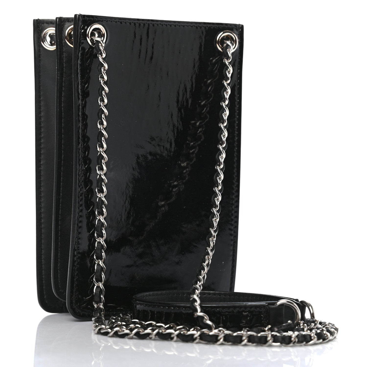 Chanel Patent CC Phone Holder Crossbody Black 3 of 7