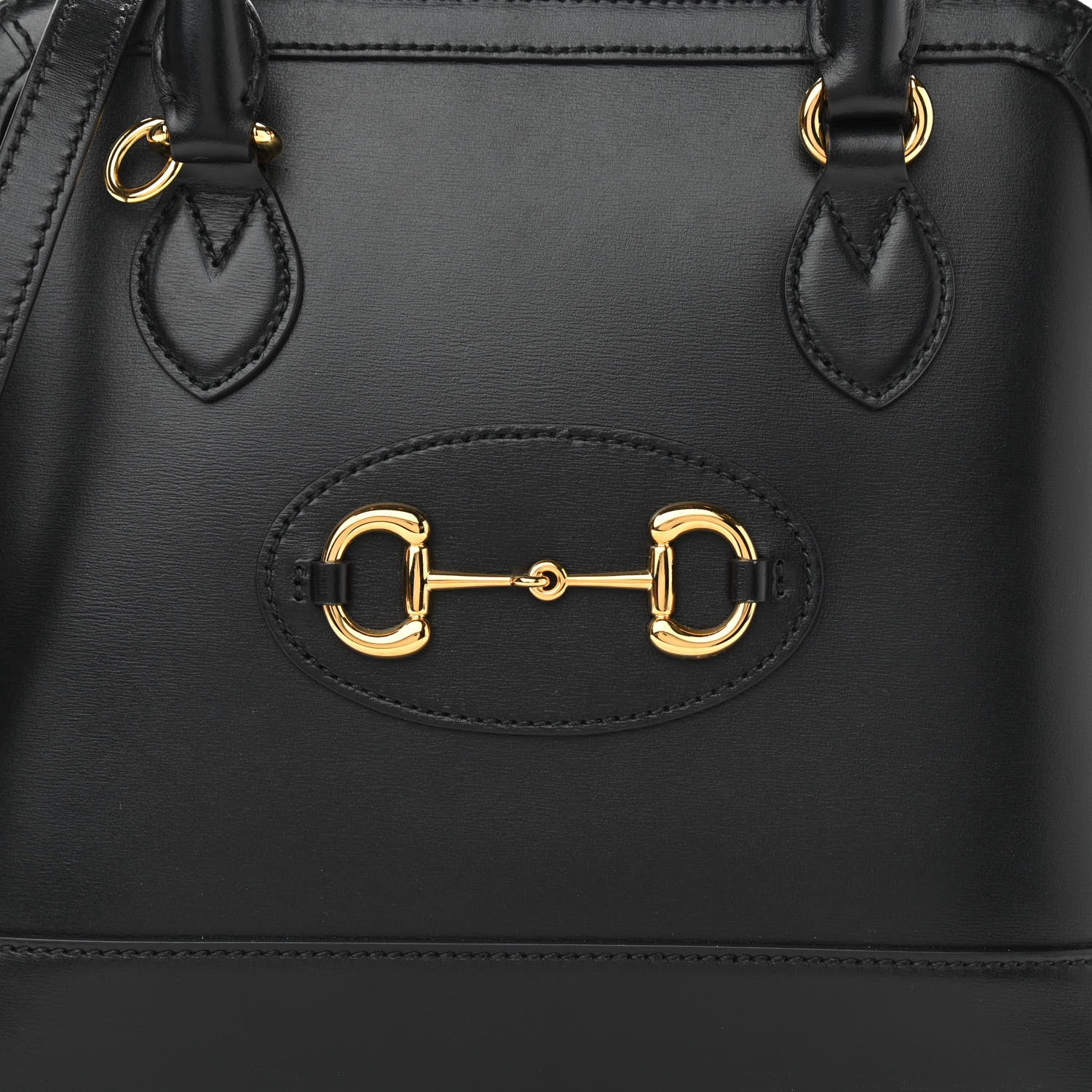 Gucci Boarded Plutone Calfskin Small Horsebit 1955 Top Handle Bag Black 8 of 10