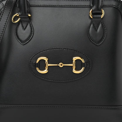 Gucci Boarded Plutone Calfskin Small Horsebit 1955 Top Handle Bag Black 8 of 10