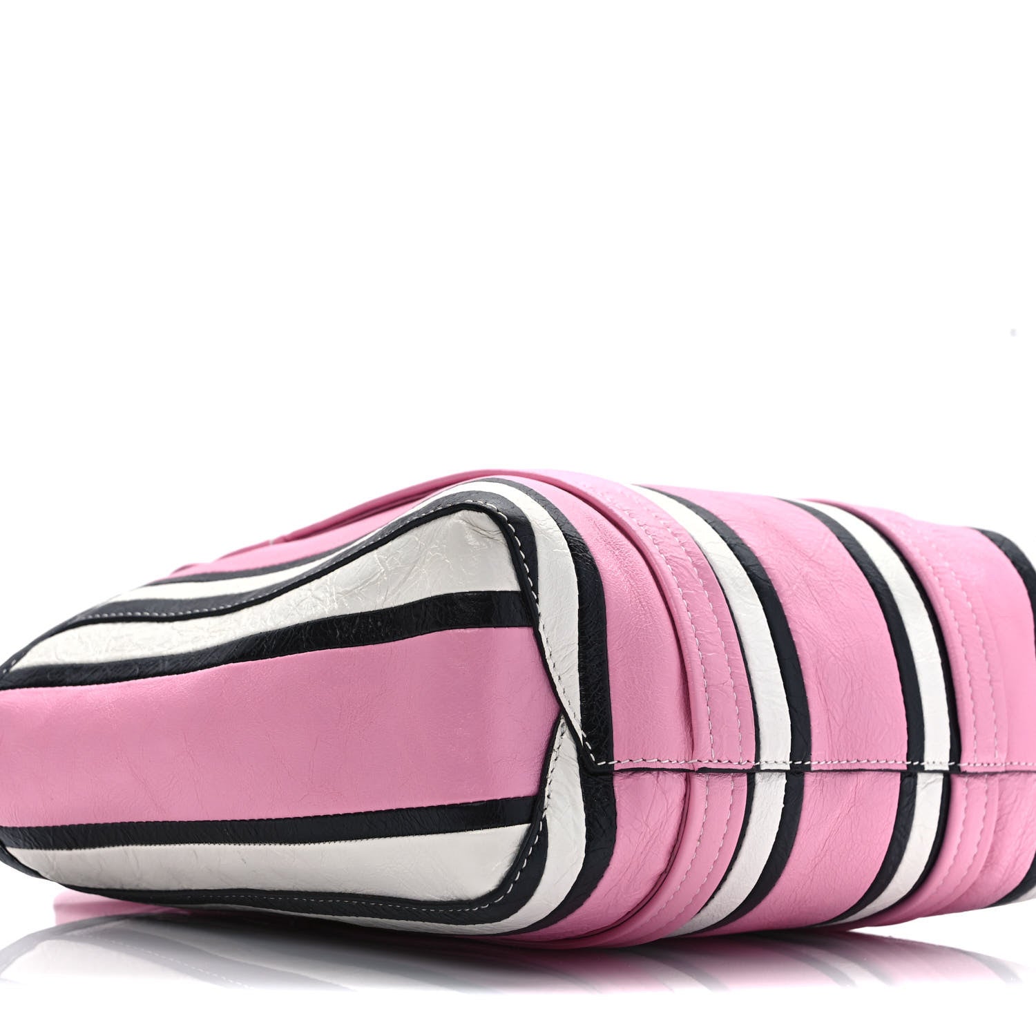 Balenciaga Agneau Arena Striped Small Barbes East West Shopper Candy Pink Black 8 of 9