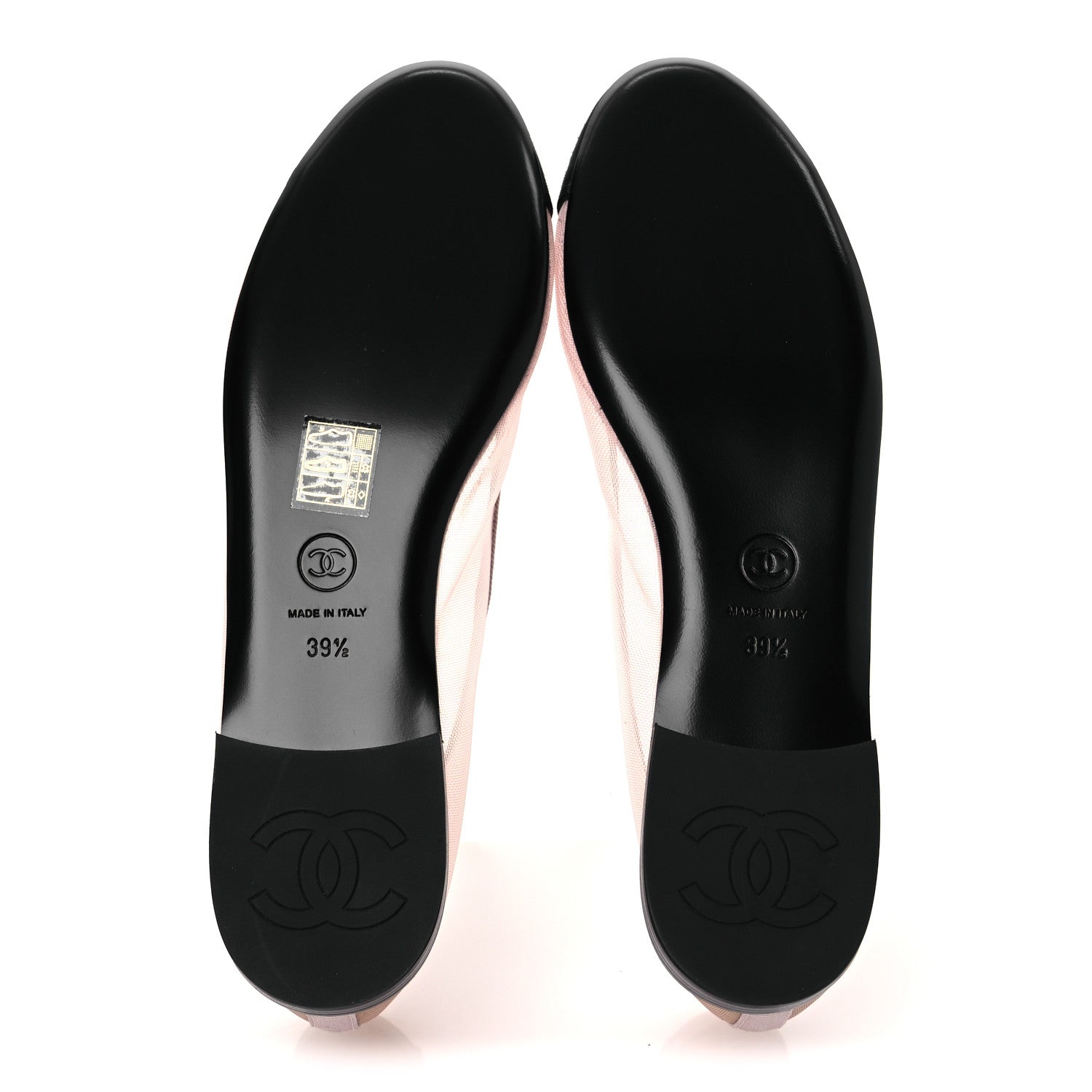 Chanel Mesh Grosgrain CC Ballerina Flats 39.5 Pink Black 39.5 Pink Black 7 of 10