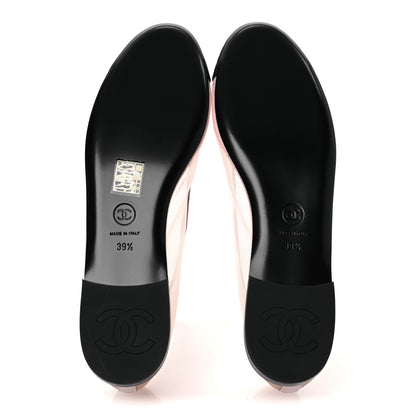 Chanel Mesh Grosgrain CC Ballerina Flats 39.5 Pink Black 39.5 Pink Black 7 of 10