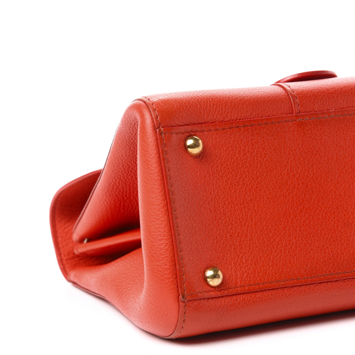 Grained Calfskin Mini Brillant Satchel Red