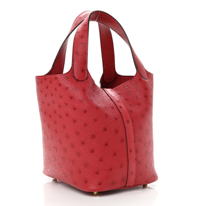 Hermes Ostrich Picotin Lock 18 Rouge Vif 3 of 11