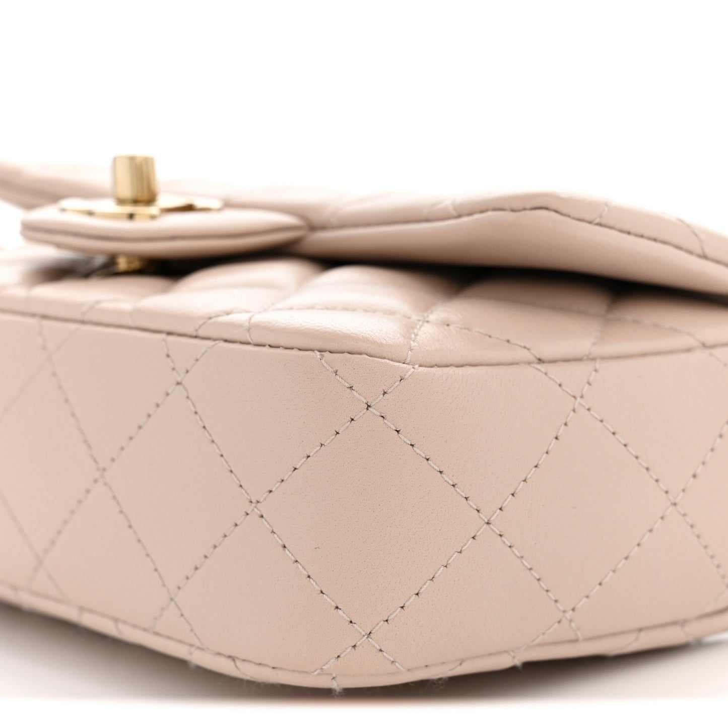 Lambskin Quilted Mini Rectangular Flap Pink