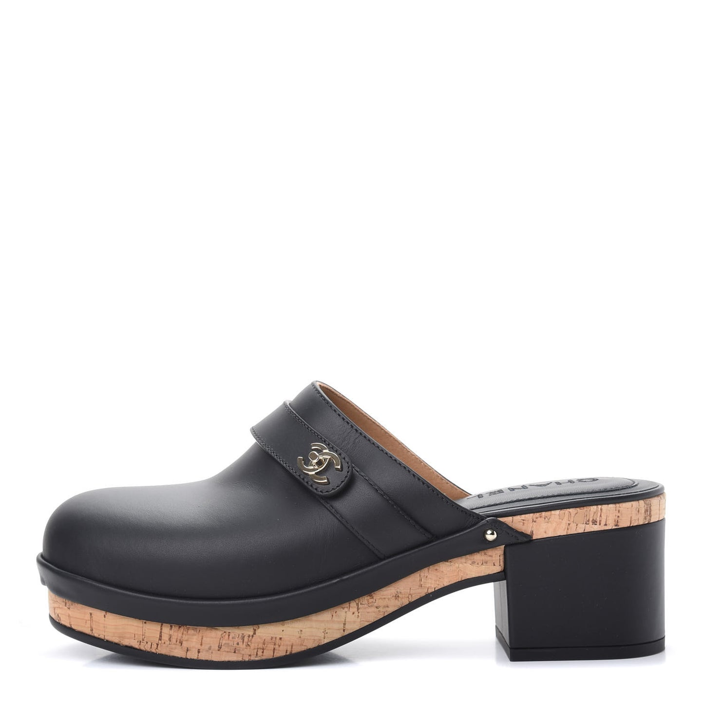 Calfskin CC Turn Lock Clogs 40 Black