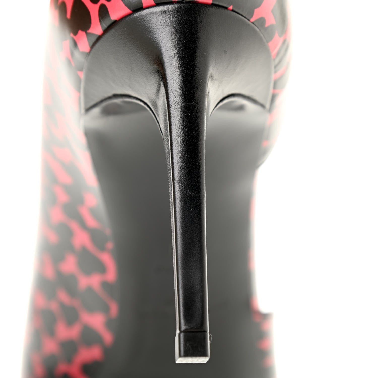 Saint Laurent Calfskin Heart Print D'Orsay Paris 105 Pumps 40 Pink Black 13 of 16