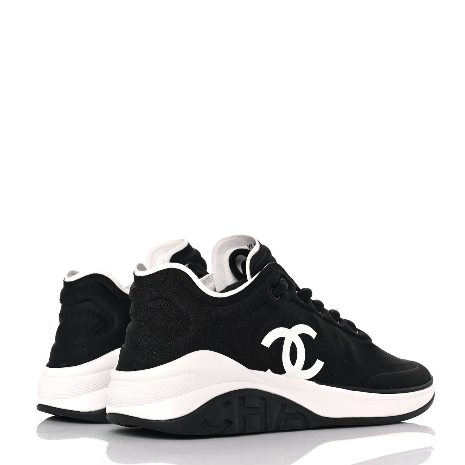 Chanel Lycra CC Sneakers 37.5 Black 4 of 8
